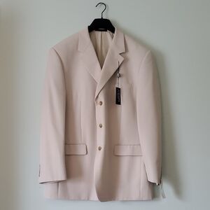 Chaps Cream Stone Single-Breasted Sport Coat Blazer